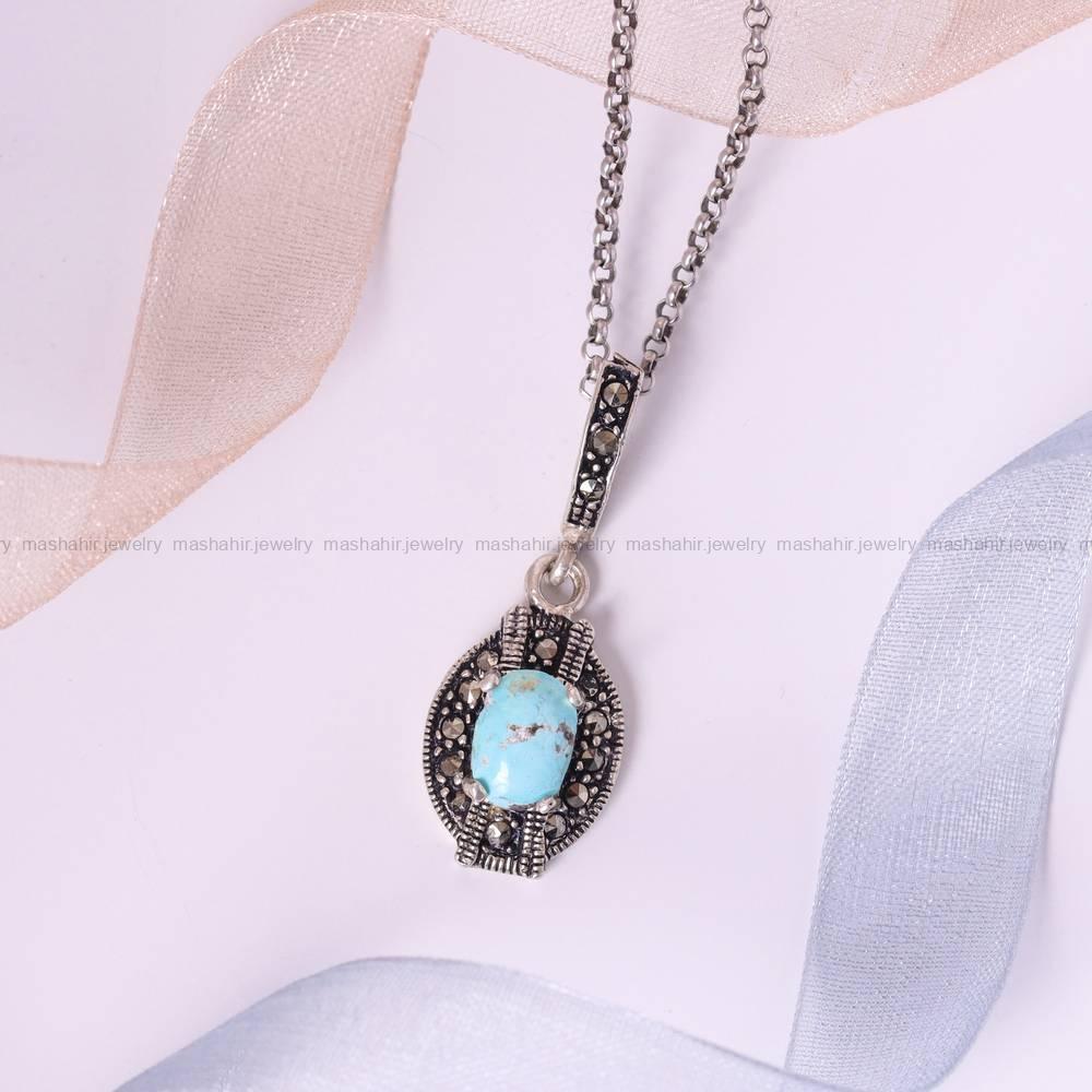 گردنبند فیروزه زنانه کد 5422
