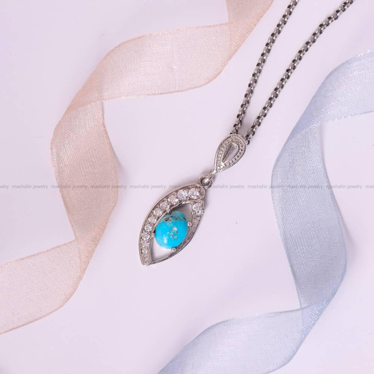 گردنبند فیروزه زنانه کد 5423