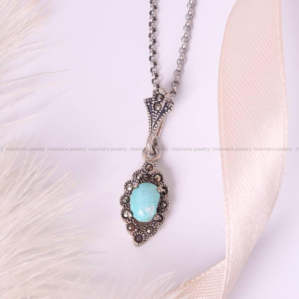 گردنبند فیروزه زنانه کد 5425