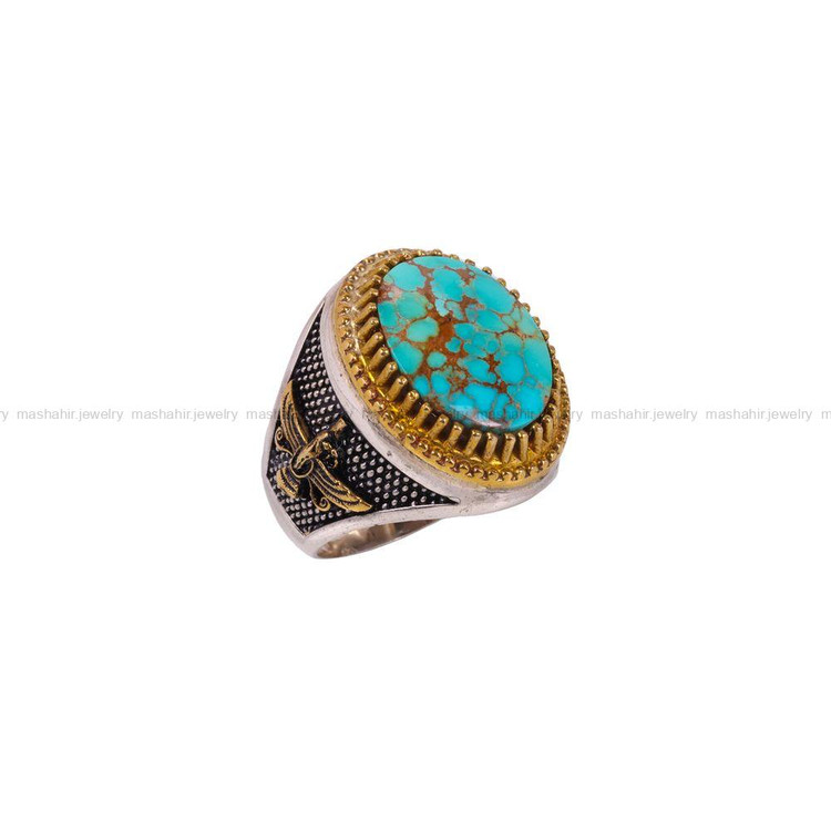 انگشتر فیروزه شجری مردانه کد 3809