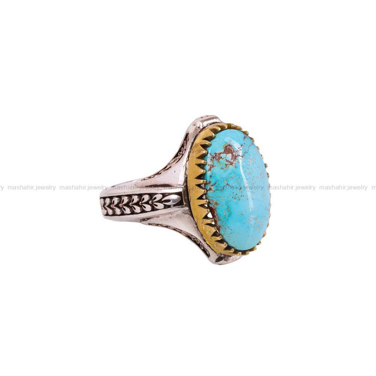 انگشتر فیروزه شجری مردانه کد 3816