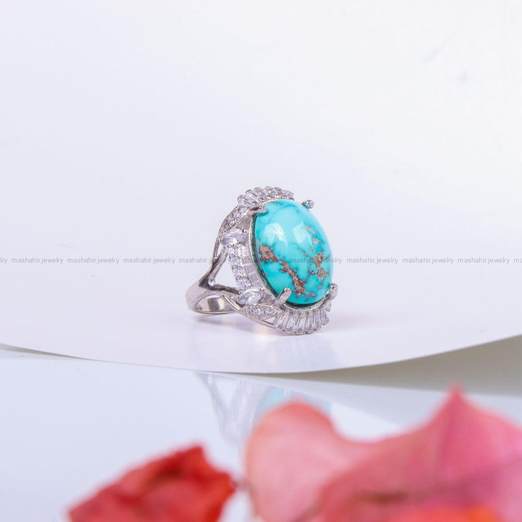 انگشتر فیروزه شجری زنانه کد 10243