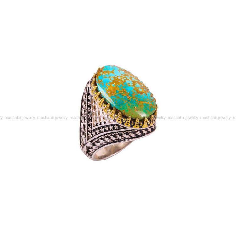 انگشتر فیروزه شجری مردانه کد 3821