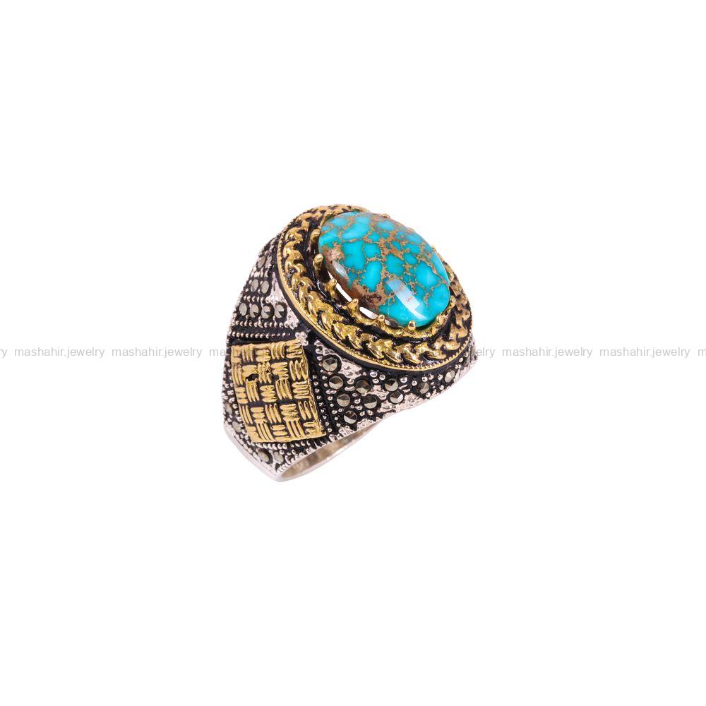 انگشتر فیروزه شجری مردانه کد 3824