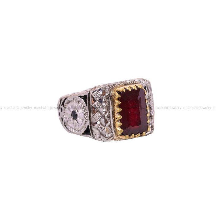 انگشتر یاقوت سرخ مردانه کد 3532