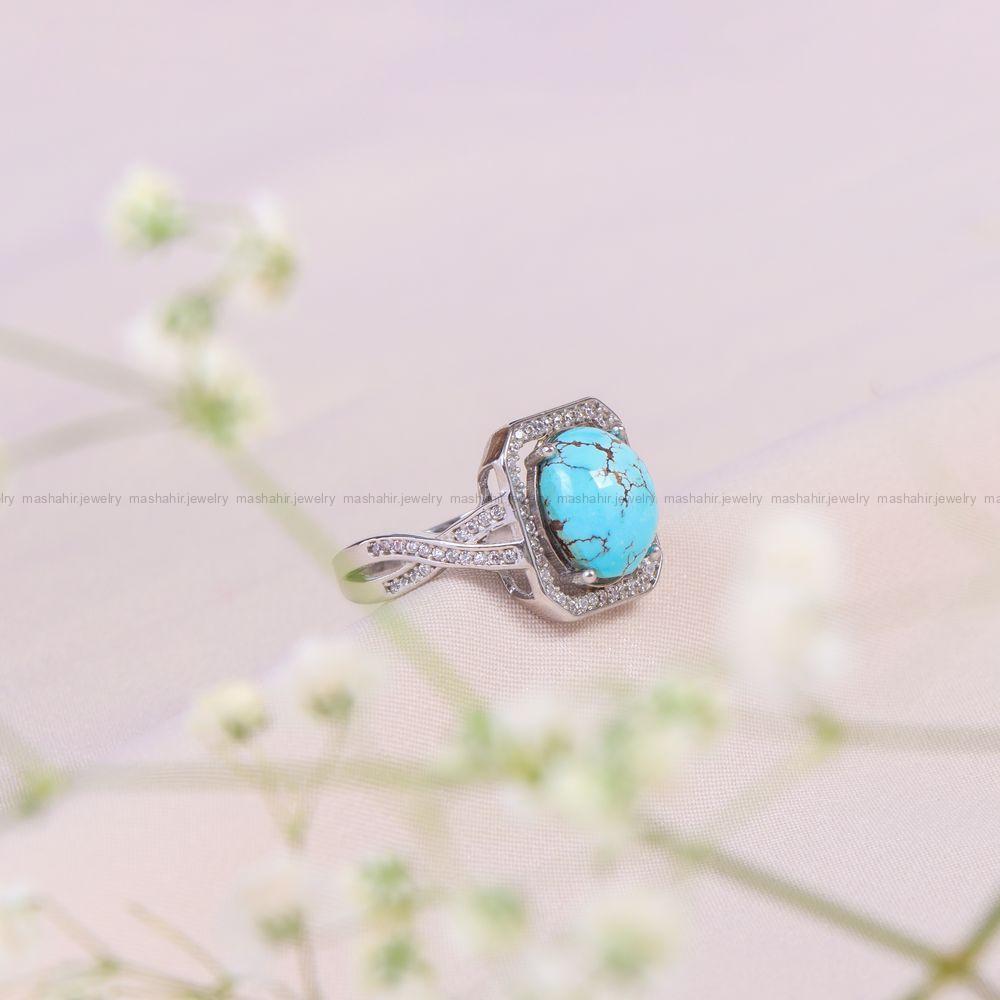 انگشتر فیروزه شجری زنانه کد 10329