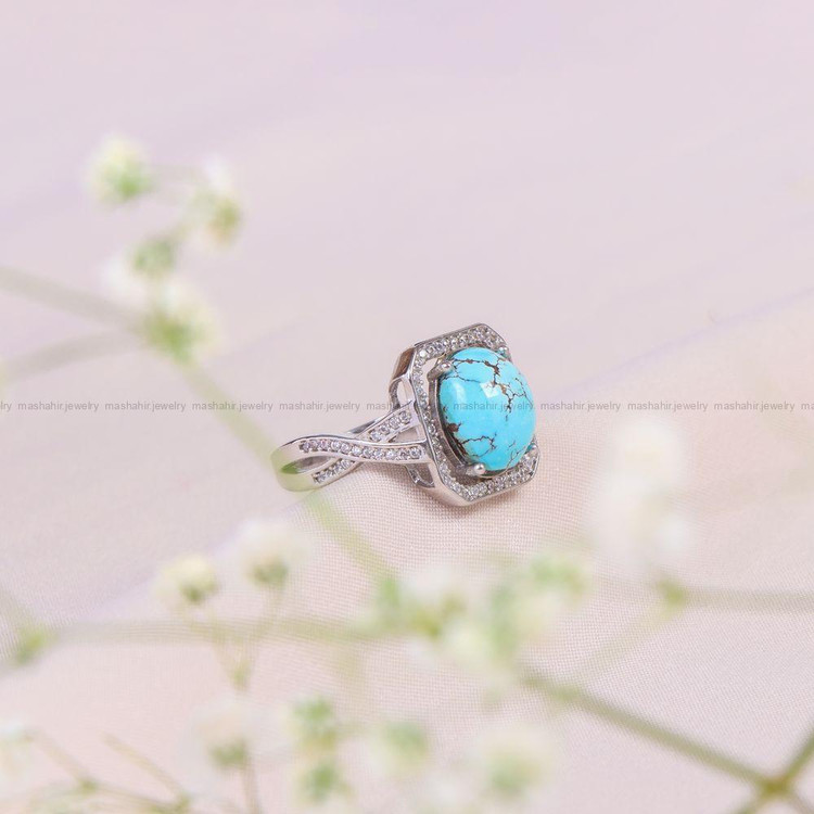 انگشتر فیروزه شجری زنانه کد 10329