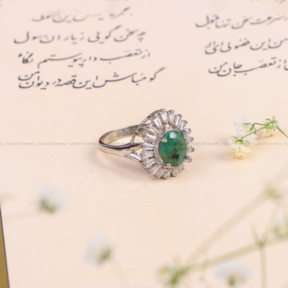 انگشتر زمرد زنانه کد 10362