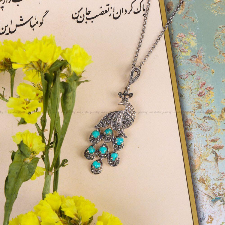 گردنبند فیروزه زنانه کد 10383