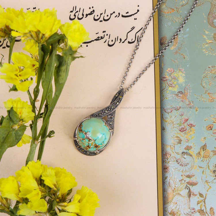 گردنبند فیروزه زنانه کد 10384