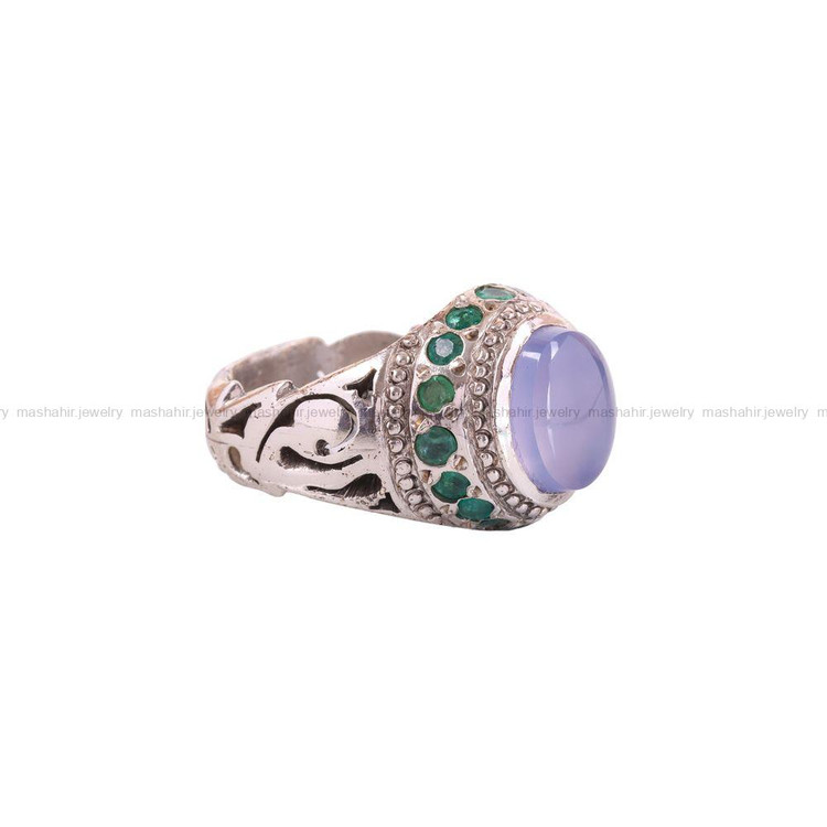 انگشتر عقیق سوسنی مردانه کد 3555