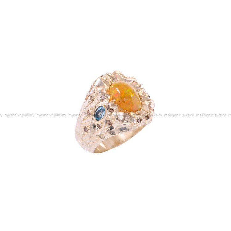 انگشتر اوپال مردانه کد 3559