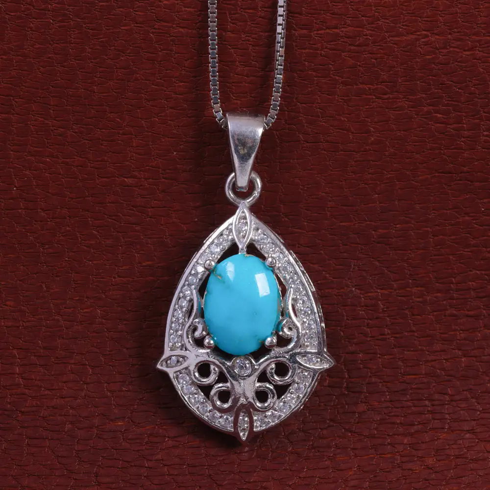 گردنبند فیروزه زنانه کد 15402