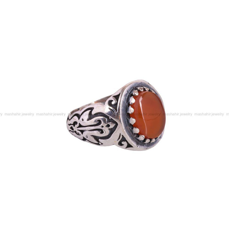 انگشتر عقیق یمن مردانه کد 3043