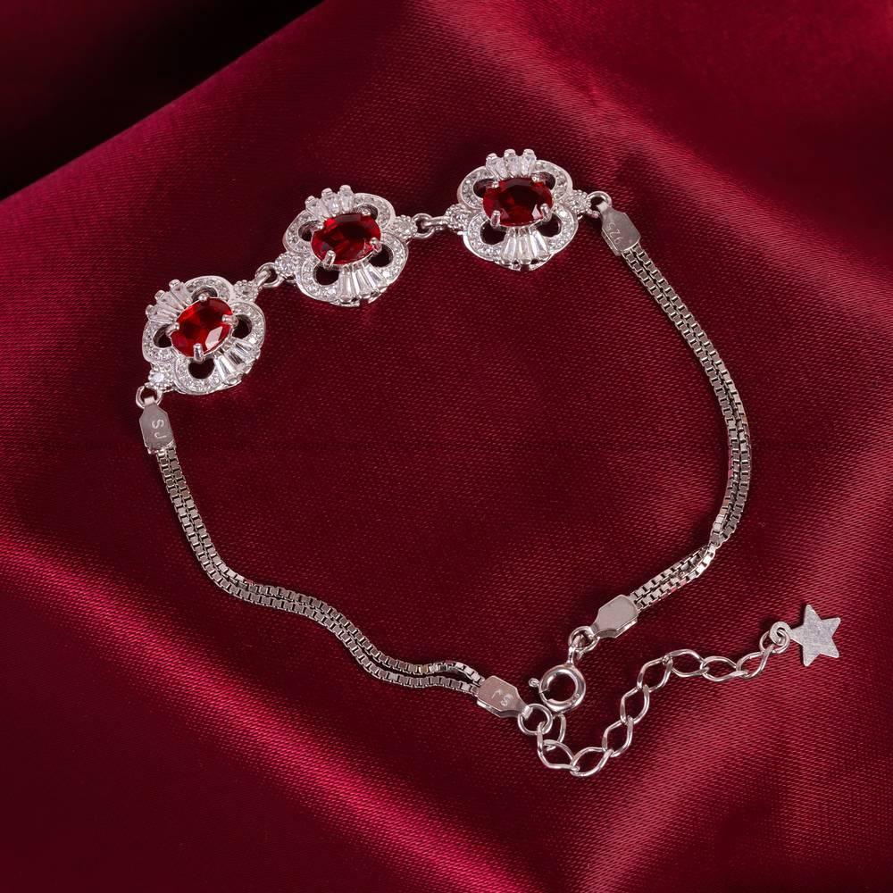 دستبند طرح یاقوت سرخ زنانه کد 5528