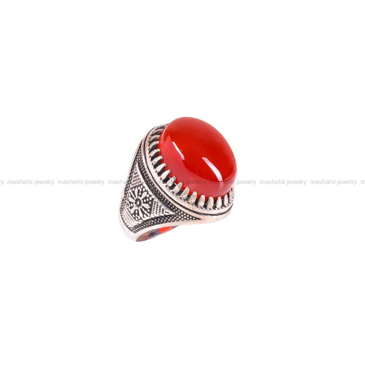 انگشتر عقیق یمن مردانه کد 3589