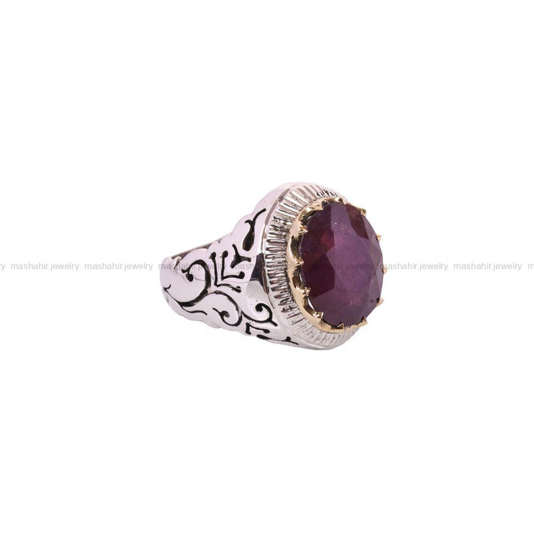 انگشتر یاقوت سرخ مردانه کد 3595