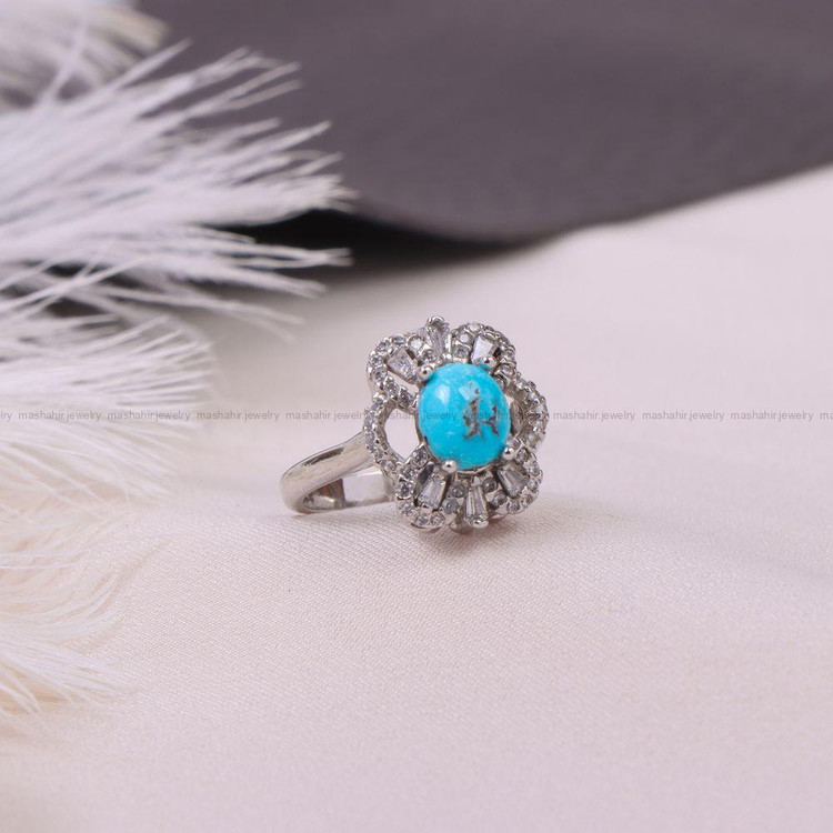 انگشتر فیروزه شجری زنانه کد 10552
