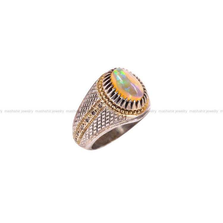 انگشتر اوپال مردانه کد 3609