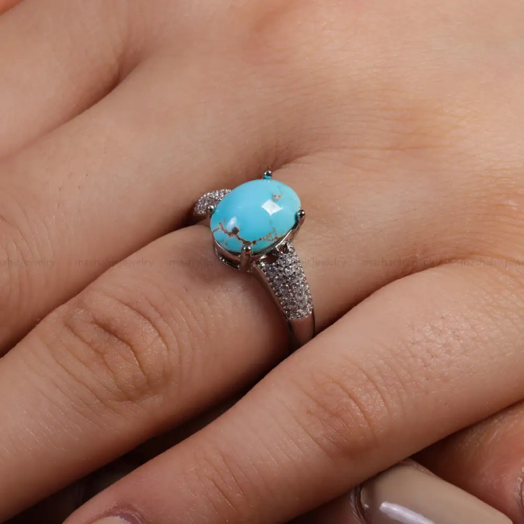 انگشتر فیروزه شجری زنانه کد 15609