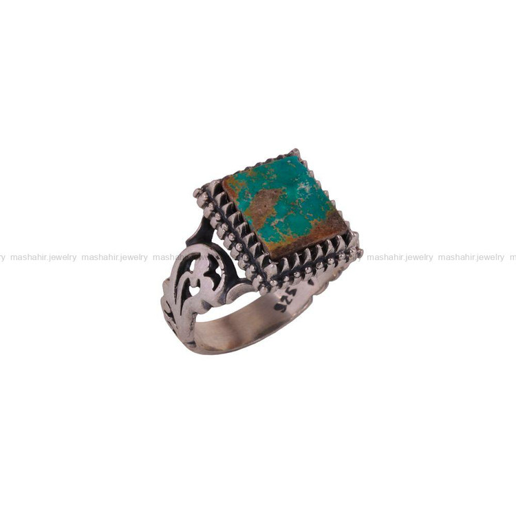 انگشتر فیروزه شجری مردانه کد 3095