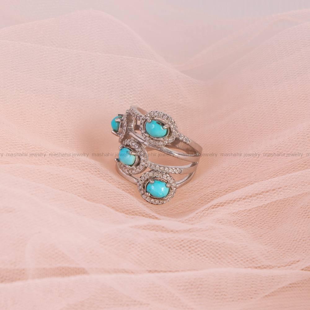 انگشتر فیروزه شجری زنانه کد 5544