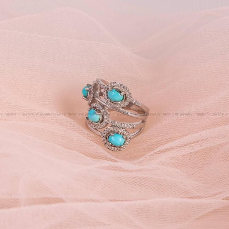 انگشتر فیروزه شجری زنانه کد 5544
