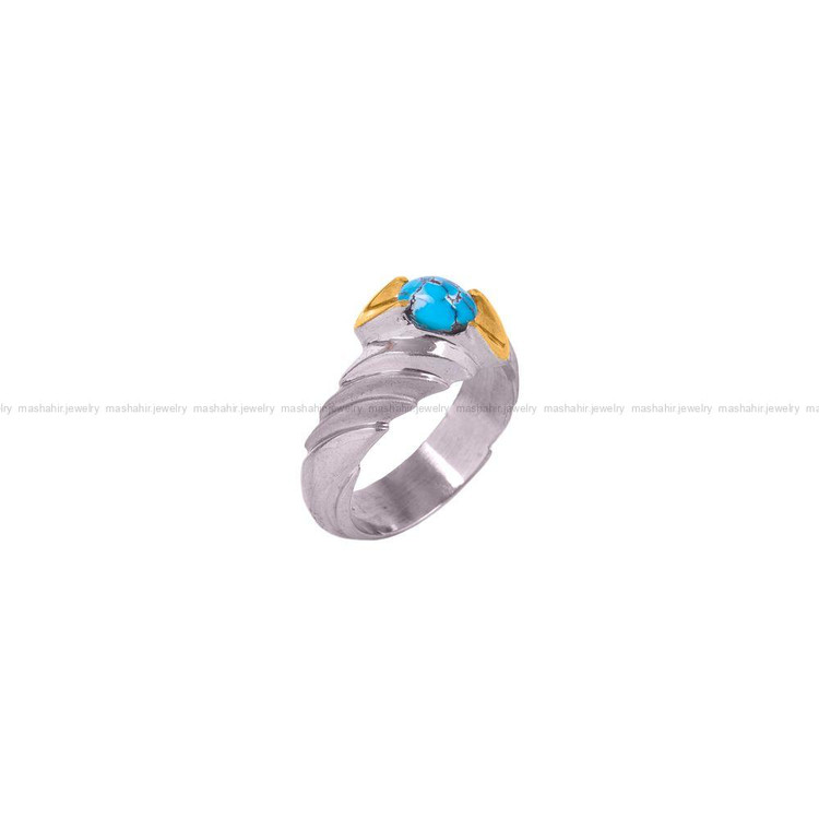 انگشتر فیروزه شجری مردانه کد 10291