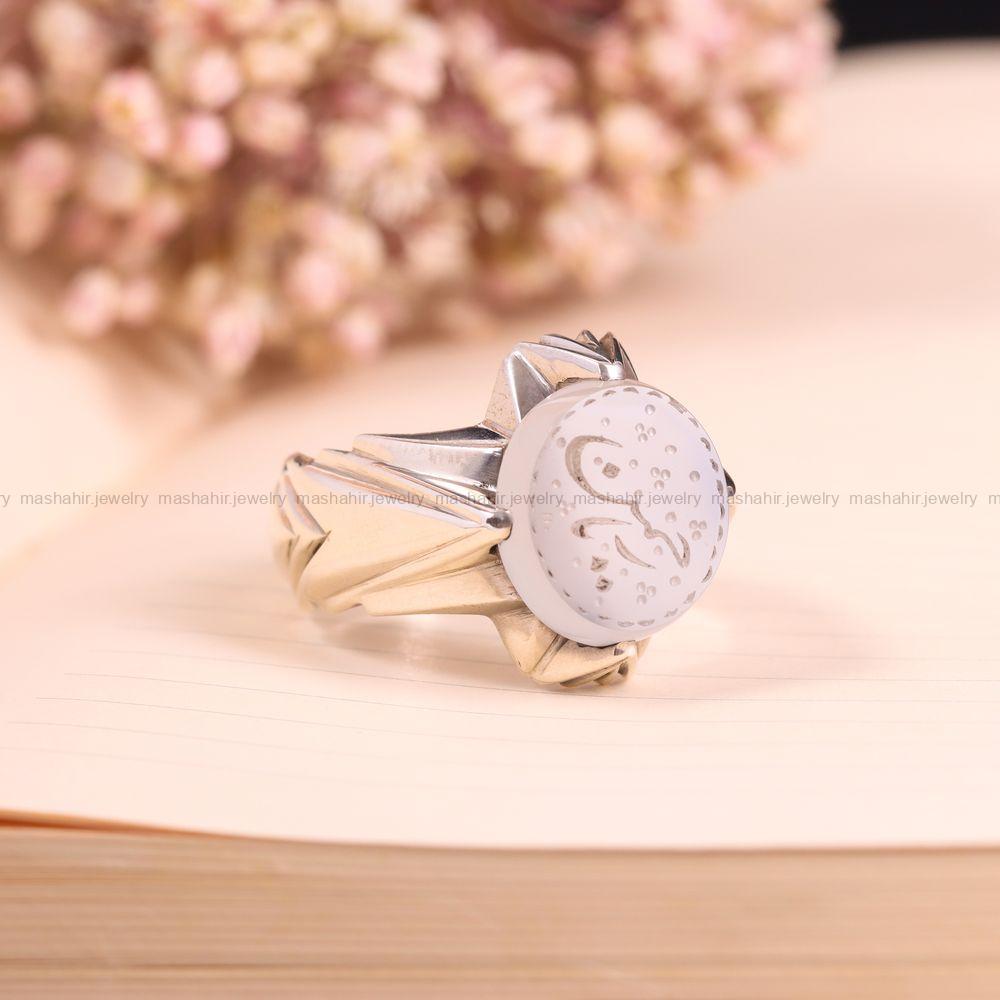 انگشتر عقیق سوسنی مردانه کد 3644