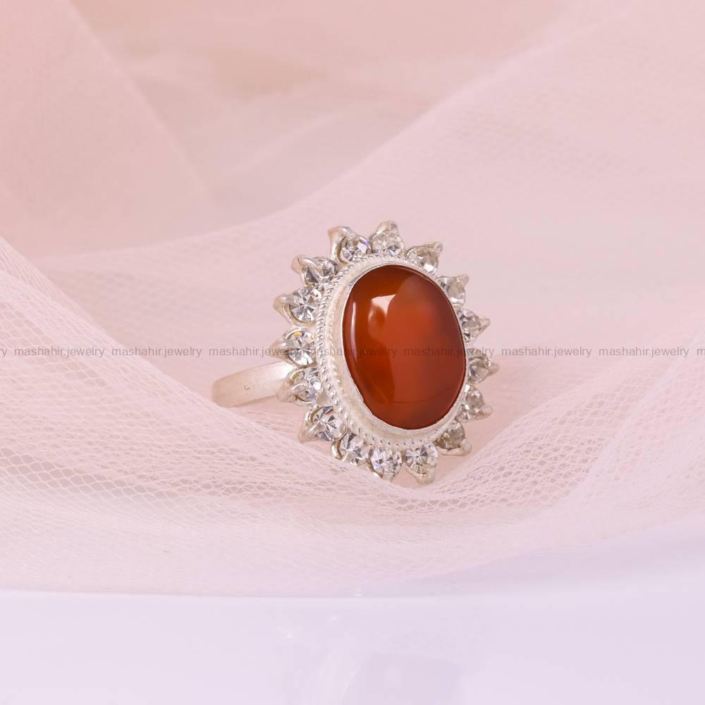 انگشتر عقیق یمن زنانه کد 5586