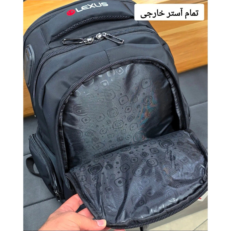 کوله پشتی اسپرت پارچه دیبا خارجی سه خانه لپ تاپ دار