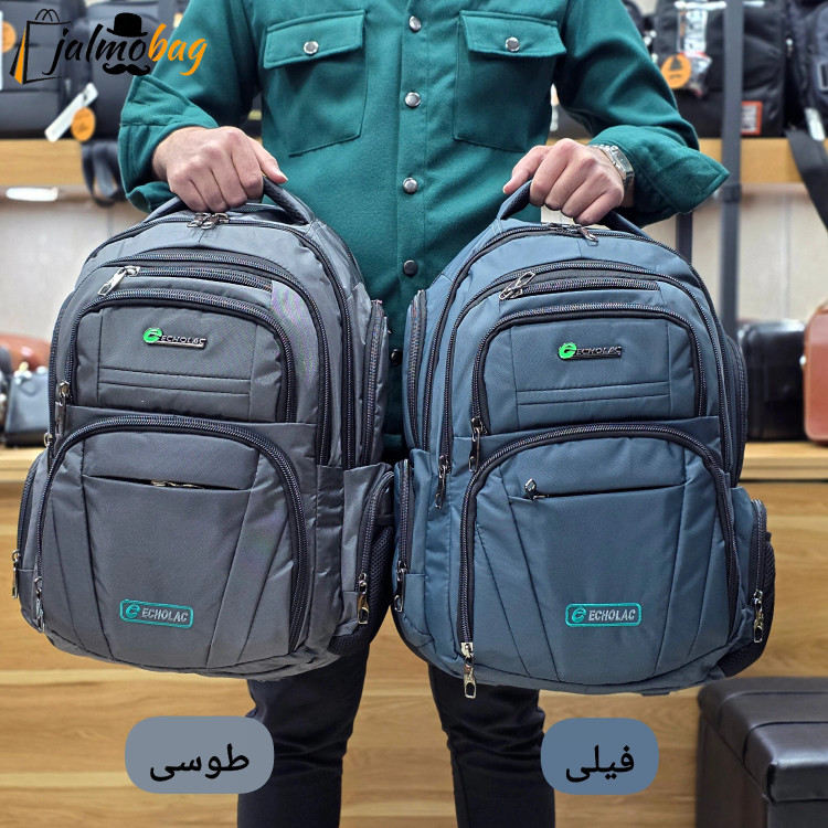 کوله پشتی 11 زیپ اسپرت پارچه ریپس وارداتی با محفظه لپ تاپ