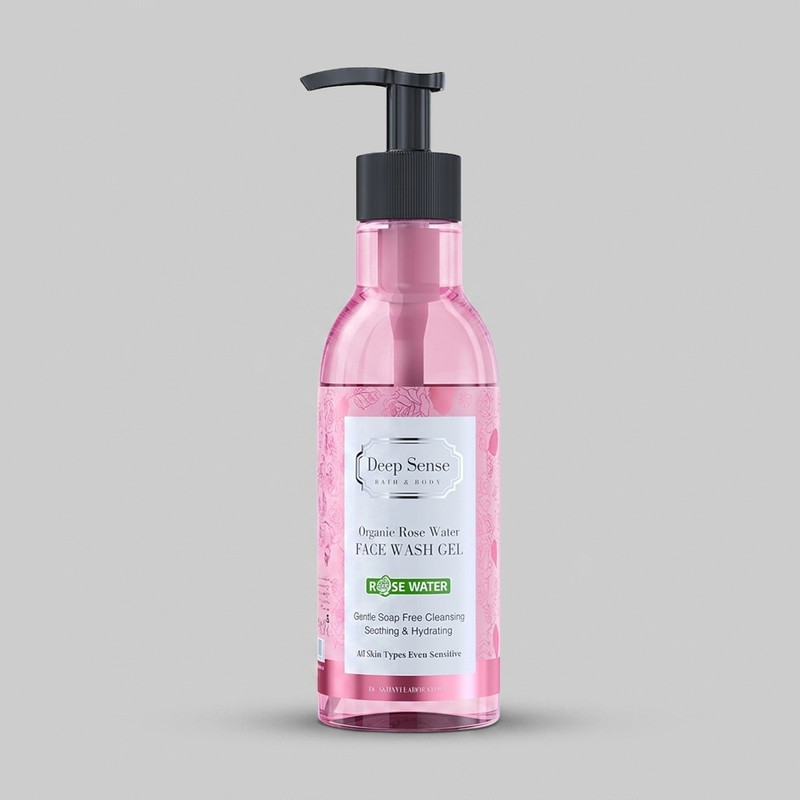 ژل شستشوی صورت دیپ سنس مدل Rose Water مناسب پوست های حساس حجم 250 میلی‌لیتر