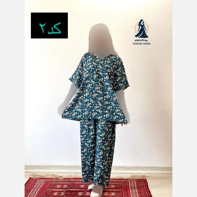ست شومیز شلوار گلدار جنس نخ خارجی (2)