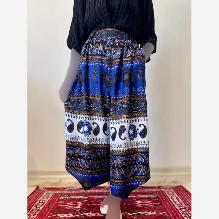 شلوار نخ طرح اندونزی خنک تابستانه فری سایز (2)