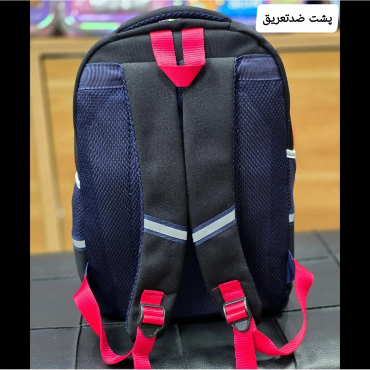 کوله پشتی مدرسه پسرانه مقطع ابتدایی سه خانه ضدتعریق طرح عکسدار