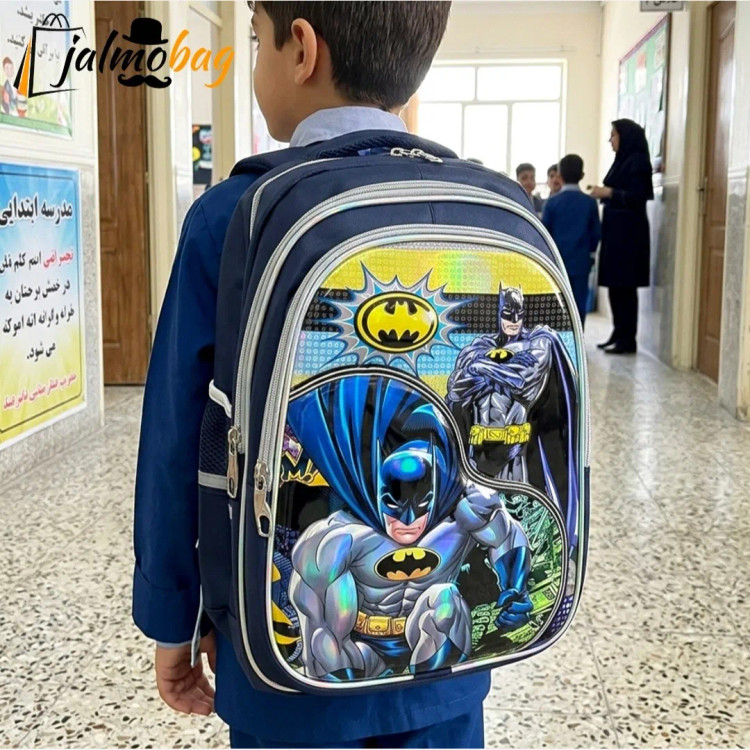 کوله پشتی مدرسه پسرانه مقطع ابتدایی سه خانه ضدتعریق طرح عکسدار