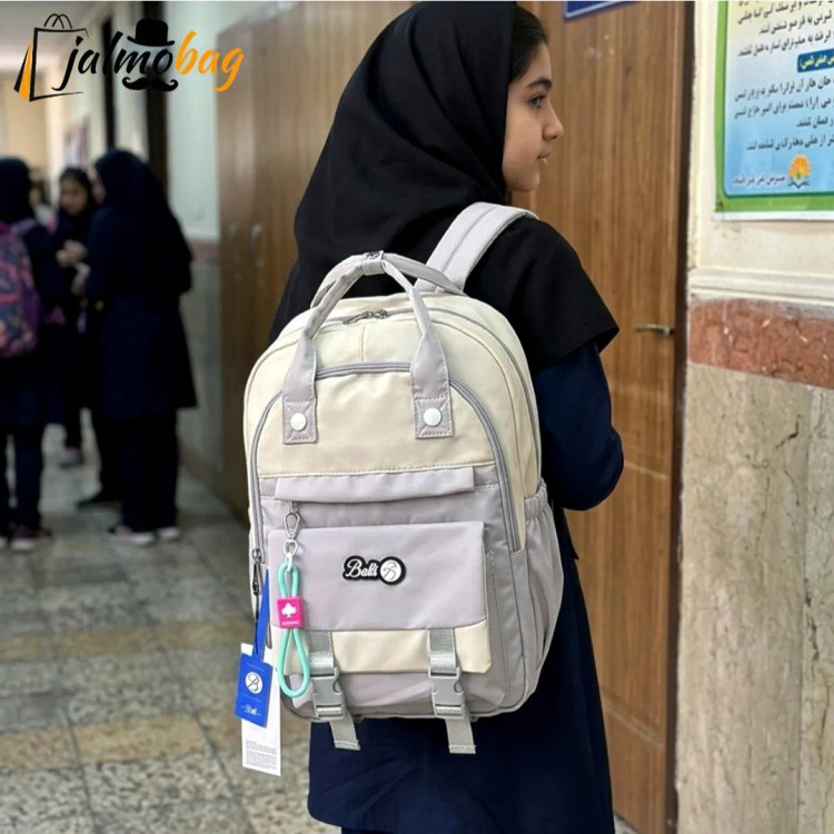کوله پشتی مدرسه رنگی ضد آب مناسب دبستان و راهنمایی ارتفاع 40 سانتیمتر