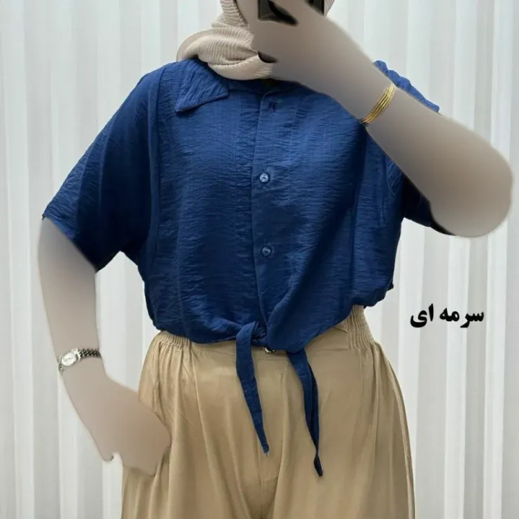 شومیز زنانه گره ای مدل کیمونو جنس بابوس فری سایز