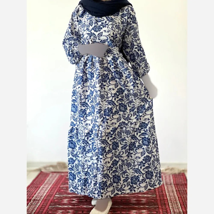 پیراهن ساحلی زنانه جنس فلور بوگاتی فری سایز قد 135 (2)