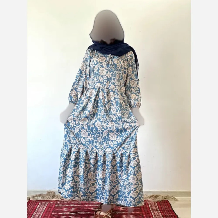 پیراهن ساحلی زنانه جنس فلور بوگاتی فری سایز قد 135 (2)