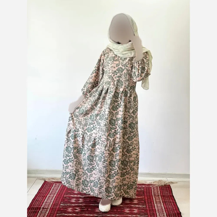 پیراهن ساحلی زنانه جنس فلور بوگاتی فری سایز قد 135 (2)