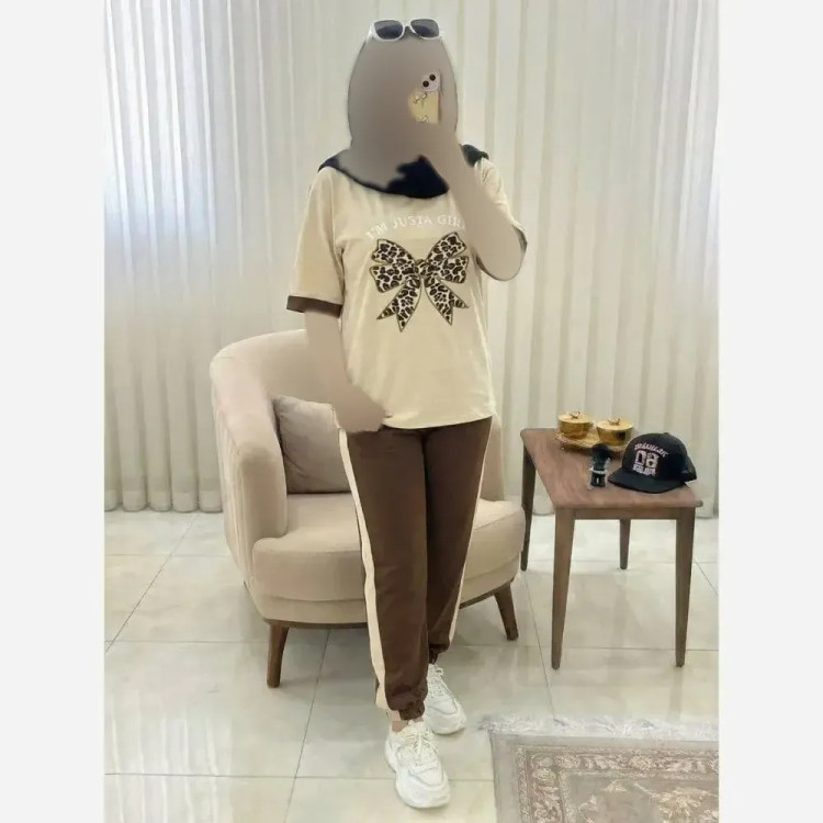ست بلوز و شلوار زنانه ژیوا جنس پنبه گلکسی فری سایز