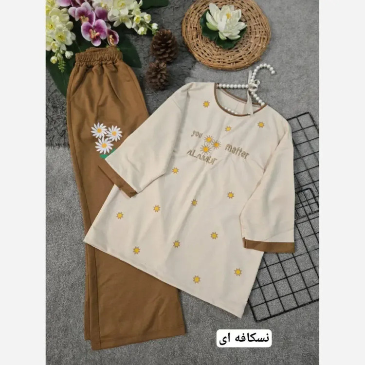 تیشرت شلوار مدل ترلان جنس پنبه لاکرا فری سایز
