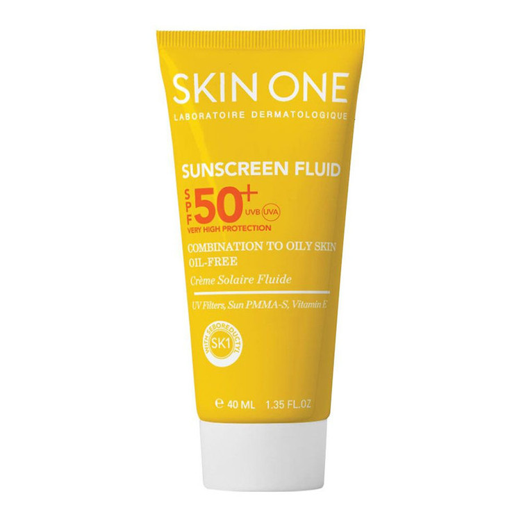 فلوئید ضدآفتاب بیرنگ اسکین وان SPF50 مدل combination، مناسب پوستهای جرب و مختلط، حجم 40 میلیلیتر