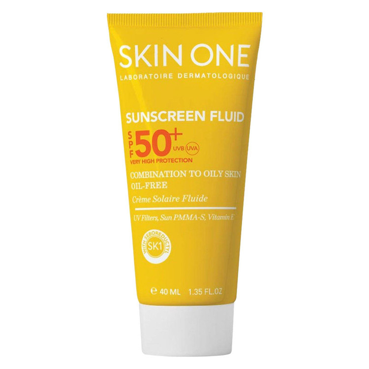 فلوئید ضدآفتاب بیرنگ اسکین وان SPF50 مدل combination، مناسب پوستهای جرب و مختلط، حجم 40 میلیلیتر