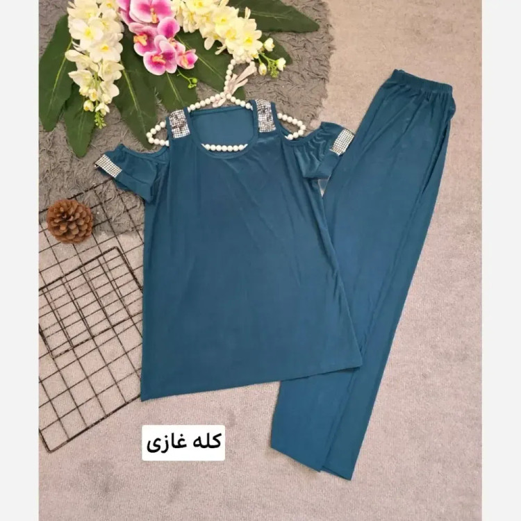 ست لباس راحتی زنانه ویسکوز کش فری سایز 36 تا 46