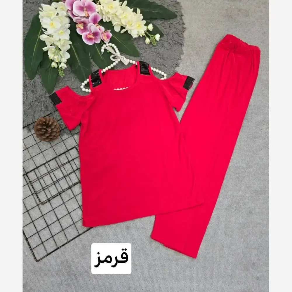 ست لباس راحتی زنانه ویسکوز کش فری سایز 36 تا 46