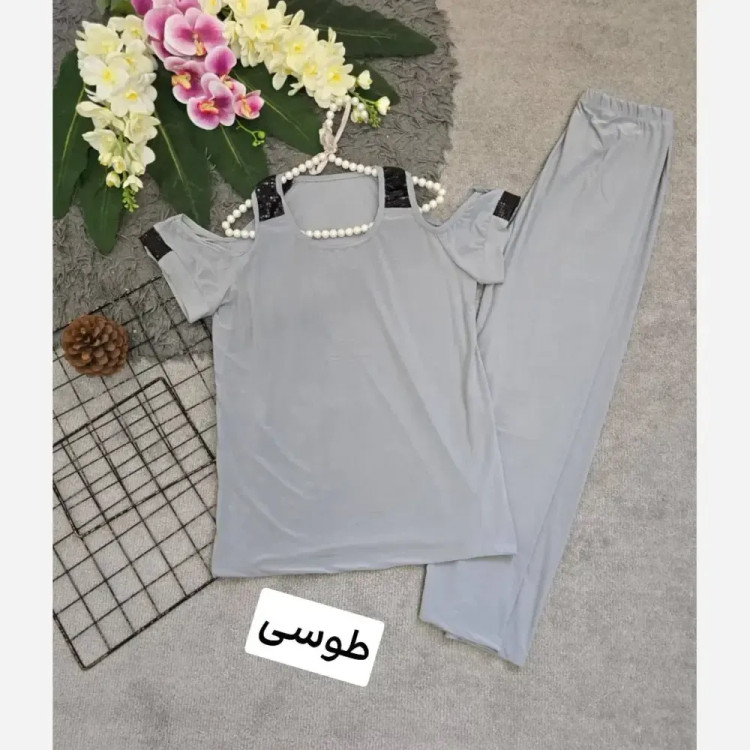 ست لباس راحتی زنانه ویسکوز کش فری سایز 36 تا 46