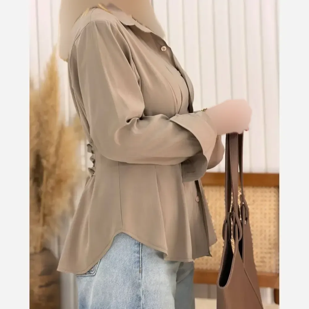 شومیز لنین آلبورا فری سایز بند تنظیم سایز دار